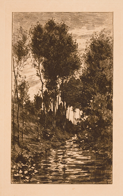 Beekje omgeven door geboomte by Antonie Louis Koster