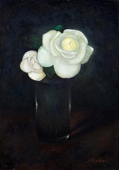 Bloemstilleven: Camelia's in glas by Jan Mankes