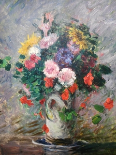 Bouquet de marguerites, capucines et soleils dans un vase by Gustave Caillebotte