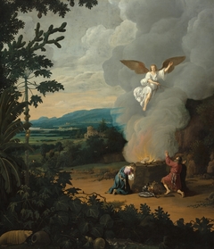 Brasilian landscape with Manoah's sacrifice by Frans Post