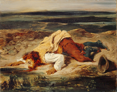 Brigand blessé by Eugène Delacroix