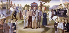 Building St. John's (study for St. John's, Oregon, Post Office Mural) by John R Ballator