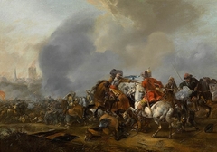 Cavalry Skirmish with Foot Soldiers by Pieter Wouwerman