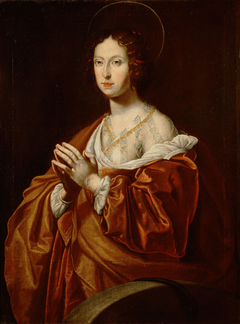 Claudia de' Medici (1604-1648), Erzherzogin, als Hl. Christine von Bolsena, Halbfigur by Lorenzo Lippi