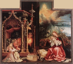 Concert of Angels and Nativity by Mathias Grünewald