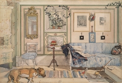 Cosy Corner (From a Home watercolor series) by Carl Larsson