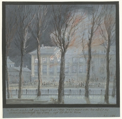 De brand in het huis van de Franse Ambassadeur te Den Haag, 27 maart 1782 by Aert Schouman