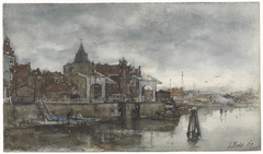 De Buitenkant met de Schreierstoren te Amsterdam by Jacob Maris