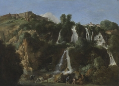 Die Wasserfälle von Tivoli by Cornelius van Poelenburgh