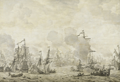 Episode from the Battle of the Sound between the Dutch and Swedish fleets, 8 November 1658 by Willem van de Velde the Elder