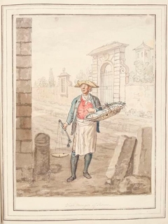 Fishmonger of Rome, leaf from 'A Collection of Dresses by David Allan Mostly from Nature' - David Allan - ABDAG007557.44 by David Allan