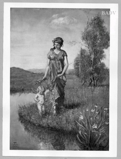 Flora mit Putte by Hans Thoma