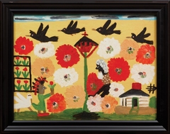 Flower Garden with Blackbirds by Clementine Hunter