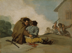 Friar Pedro Binds El Maragato with a Rope by Francisco de Goya