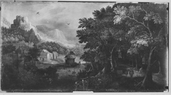 Gebirgslandschaft mit Waldweg (Kopie nach) by Gillis van Coninxloo