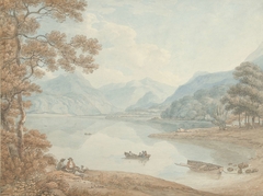 Gezicht op Derwent Water, in de richting van Borrowdale (Cumberland) by Thomas Hearne