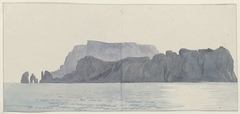 Gezicht op eiland Capri vanaf kust Kaap Minerva by Louis Ducros