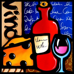 Good To Me - Original Abstract painting Modern pop Wine Art Contemporary by Fidostudio by Tom Fedro