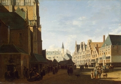 Groote Market in Haarlem by Gerrit Adriaenszoon Berckheyde