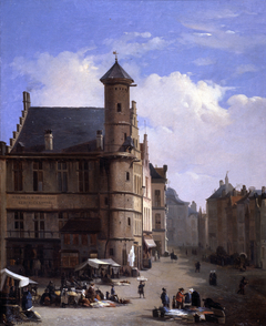 Het Toreken op de Vrijdagmarkt in Gent by François-Joseph Boulanger