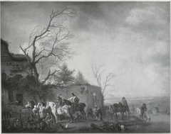 Huntsmen Halting at an Inn by Philips Wouwerman