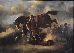 Hussard désarçonné by Victor Adam