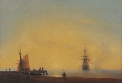 In the roads, Evening by Ivan Ayvazovsky