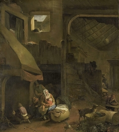 Interior of a peasant hut by Hendrick Mommers