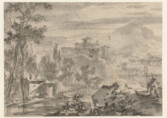 Italiaans landschap by Nicolaes Pietersz. Berchem