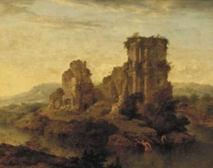 Italianate Landscape with Bathing Figures by Jan Griffier I