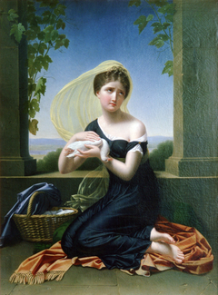 Jeune fille pleurant sa colombe morte by Jeanne-Elisabeth Chaudet