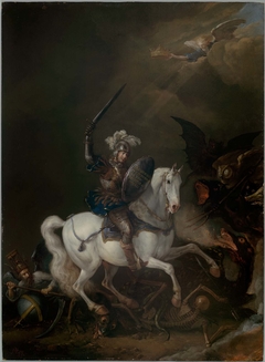 Knight Vanquishing Time, Death, and Monstrous Demons by Philips Wouwerman