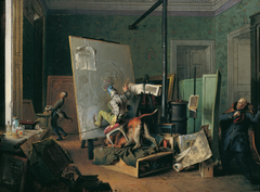 Komische Szene im Atelier by Josef Danhauser