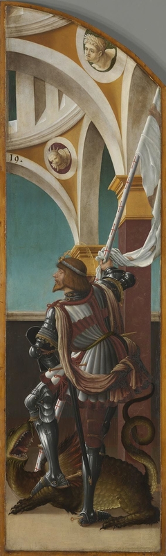 Kreuzigungsaltar, rechte Flügelaußenseite: Hl. Georg by Hans Burgkmair the Elder