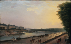 La Seine à la Grenouillère ; vue prise de la terrasse du bord de l'eau aux Tuileries by Pierre-Antoine Demachy