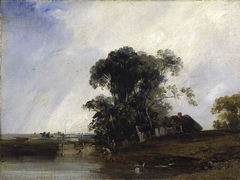 Landscape with a pond by Richard Parkes Bonington