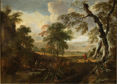 Landscape with a road by Jan Wijnants