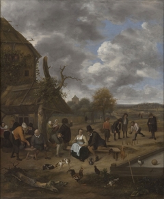 Landscape with an Inn and Skittles by Jan Steen