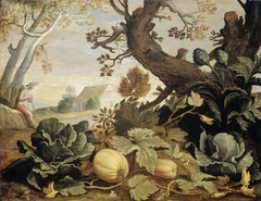 Landscape with Fruits and Vegetables in the foreground by Abraham Bloemaert