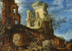 Landscape with ruins by Roelant Savery