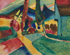 Landscape with Two Poplars by Wassily Kandinsky