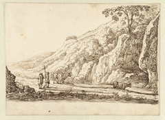 Landschap met herders en koeien by Jan van Almeloveen