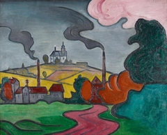 Landschape with Little Church by Bohumil Kubišta