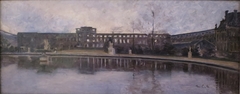 Le Palais des Tuileries après l'incendie de 1871, vu depuis le grand bassin du jardin by Siebe Johannes ten Cate