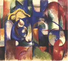 Lying bull by Franz Marc