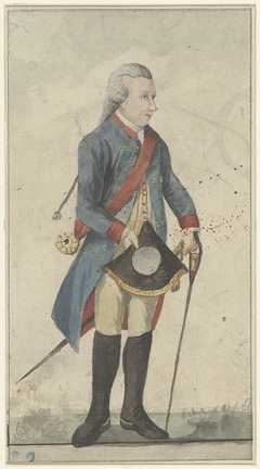 Man met steek en blauwe jas (Lodewijk Ernst Hertog van Brunswijk Wolffenbüttel?) by Unknown Artist