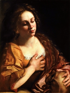 Mary Magdalene holding a Skull by Artemisia Gentileschi