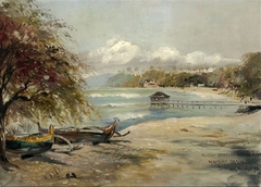 Minister Sewell's Bathing Place, Waikikii Beach, Honolulu by D. Howard Hitchcock