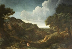 Mountainous Landscape with, possibly, Eurydice by Gaspard Dughet