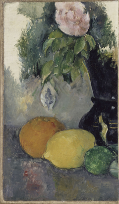 Nature morte, rose et fruits (Flowers and Fruits) by Paul Cézanne